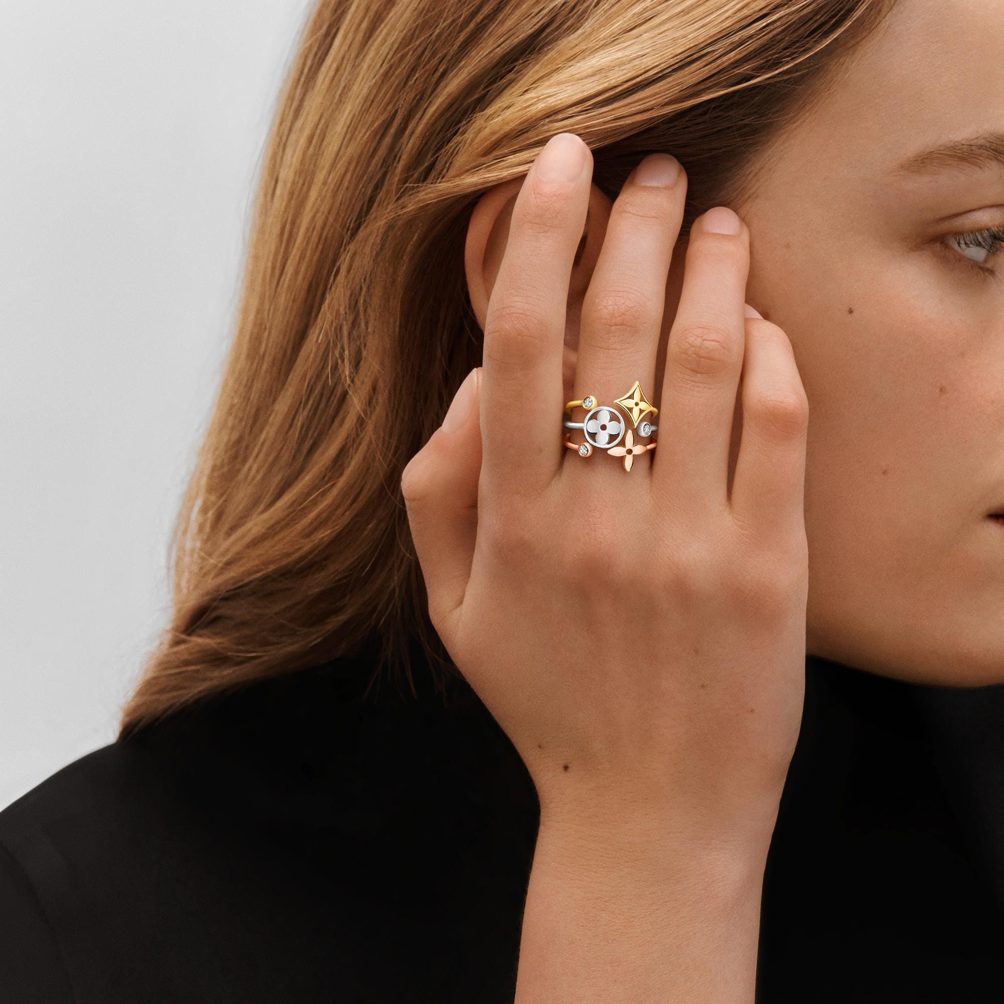 louis vuittonフラワーリング Idylle Blossom ring, 3 golds and diamonds - Categories | LOUIS VUITTON
